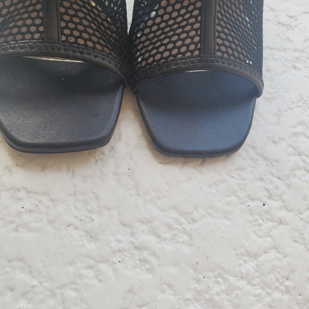 Zara Black Mesh High Heel Sandals - Picture 7 of 11